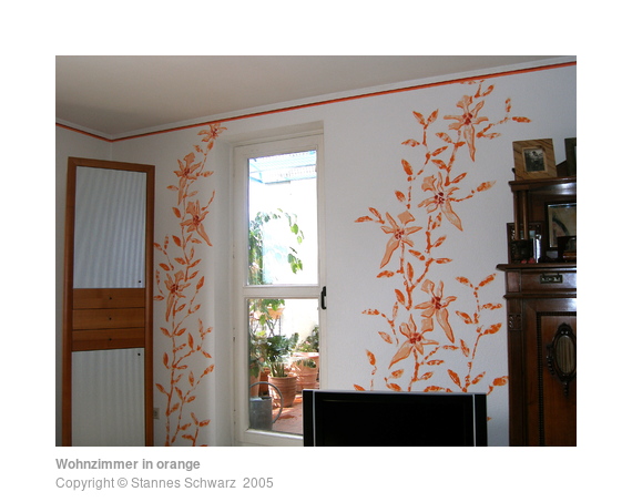 Wohnzimmer in orange